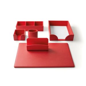 SET DA SCRIVANIA BOX 6 PZ ROSSO